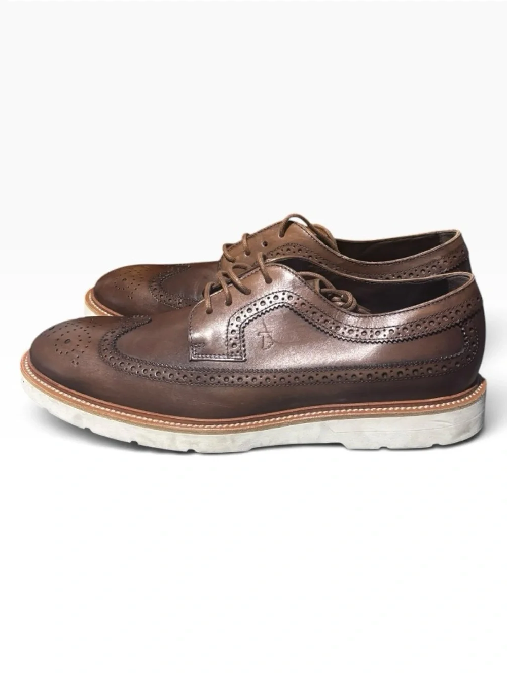Tod's Brown Leather Wingtip Derby Shoes